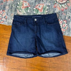 Banana Republic skinny dark wash denim shorts